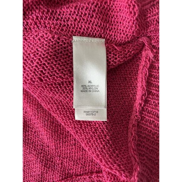 Bisou Bisou Sweater Women XL Pink High Low Open Back Lightweight Casual - Picture 4 of 10